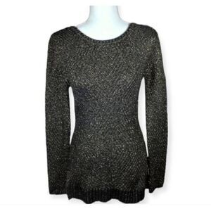SIMPLY STYLED BLACK & METALLIC GOLD SWEATER SZ.S NWT.